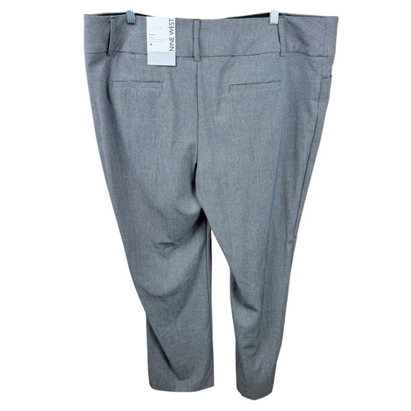 Nine West Black and Gray Hook and Bar Closure Midrise Bootcut Trousers - Picture 2 of 11